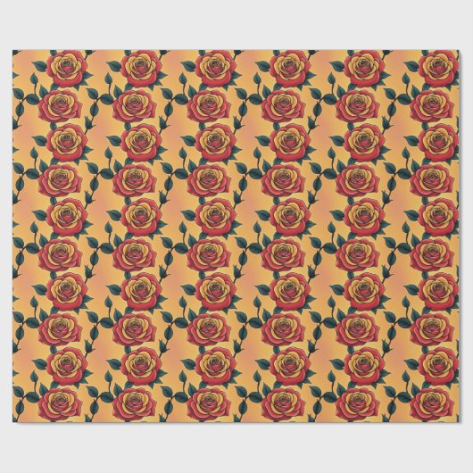 Red And Yellow Roses Cadeaupapier (Vlak)