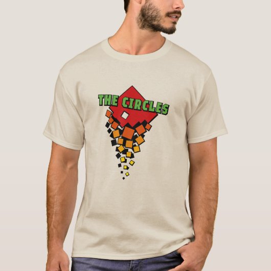 Red and Yellow Squares with Green the Circles Text T-shirt (Voorkant)