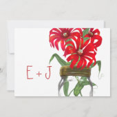 Red Andes Mountain Wild Flower Mason Jar Wedding Kaart (Achterkant)