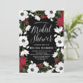 Red Anemone Blooms Bridal Shower Kaart (Staand voorkant)