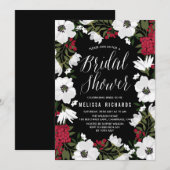 Red Anemone Blooms Bridal Shower Kaart (Voorkant / Achterkant)