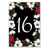 Red Anemone Blooms Table Numbers Card Kaart (Voorkant)