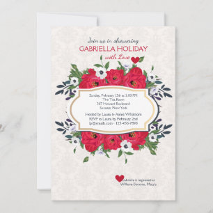 Red Anemones Invitation Kaart