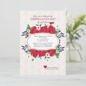 Red Anemones Invitation Kaart (Staand voorkant)