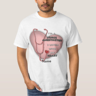 Red Anesthetist Nurse Heart T-shirt