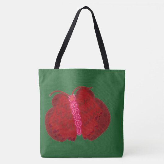 Red Angel Butterfly Tote Bag (Voorkant)