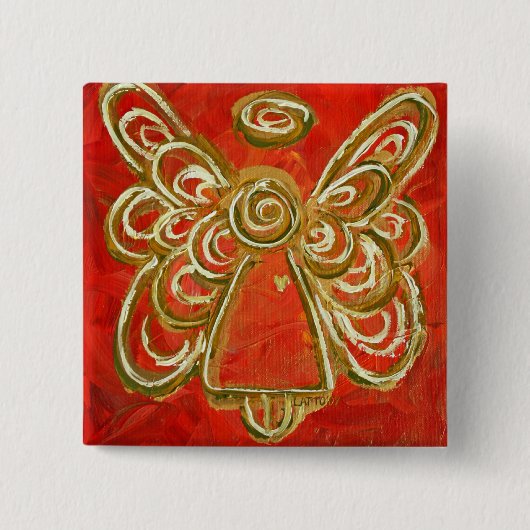 Red Angel Button Pin (Voorkant)