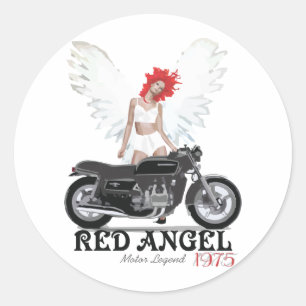Red Angel Cafe Racer Motor Legende Ronde Sticker