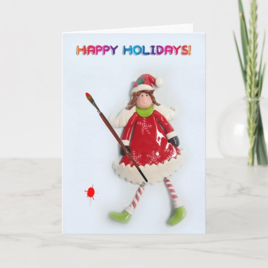 Red Angel Feestdagen Kaart (Voorkant)