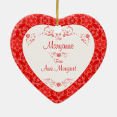 Red Angel kerst Heart Keramisch Ornament (Achterkant)