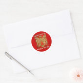 Red Angel Sticker met aangepaste woorden (Envelop)