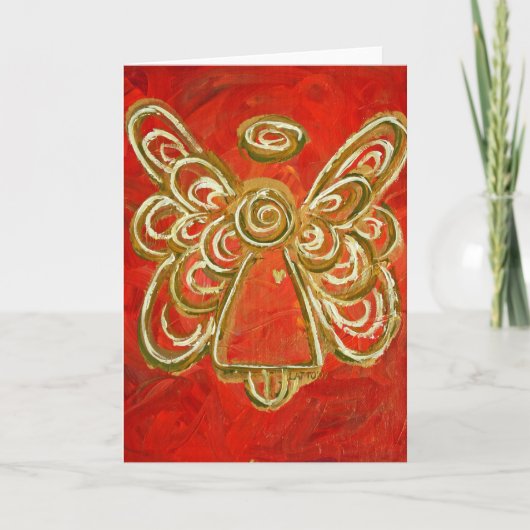 Red Angel Wenskaart of Notecards Feestdagen Kaart (Voorkant)
