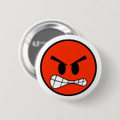 Red Angry Face Emoji Ronde Button 5,7 Cm (Voorkant /achterkant)