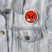 Red Angry Face Emoji Ronde Button 5,7 Cm (In situ)
