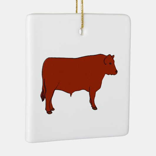 Red Angus Bull Keramisch Ornament (Rechts)