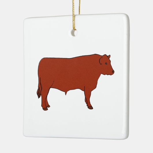 Red Angus Bull Keramisch Ornament (Links)