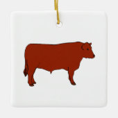 Red Angus Bull Keramisch Ornament (Voorkant)