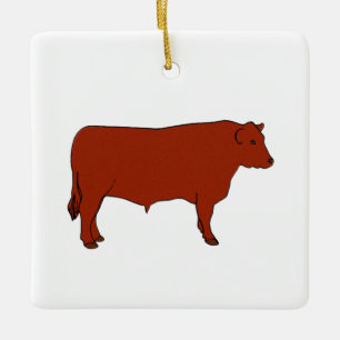 Red Angus Bull Keramisch Ornament