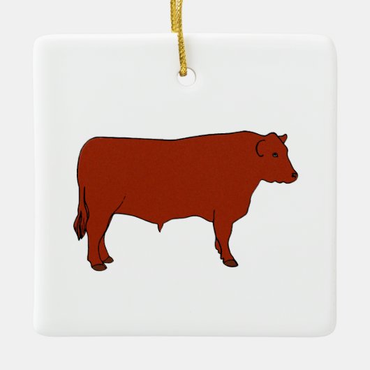 Red Angus Bull Keramisch Ornament (Voorkant)