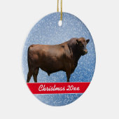 Red Angus Bull kerstkeramiek Keramisch Ornament (Rechts)