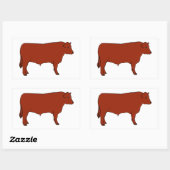 Red Angus Bull Rechthoekige Sticker (Vel)