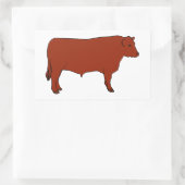 Red Angus Bull Rechthoekige Sticker (Tas)