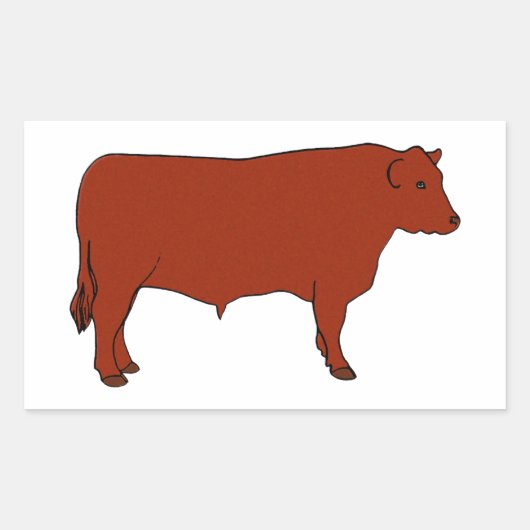 Red Angus Bull Rechthoekige Sticker (Voorkant)