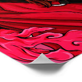 Red Anime Demon Slayer Meisje Poster (Hoek)