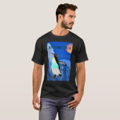 Red Antarctica Keizerpinguïn Volle Maan Gletsjer T-shirt (Voorkant volledig)