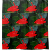 Red Anthĭ Flower Douchegordijn (Voorkant)