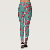 Red Anthurium Flowers Pattern Champ Leggings (Achterkant)