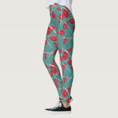 Red Anthurium Flowers Pattern Champ Leggings (Links)