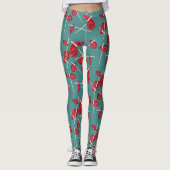 Red Anthurium Flowers Pattern Champ Leggings (Voorkant)