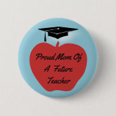 Red Apple Afstuderen Teacher Ronde Button 5,7 Cm (Voorkant)