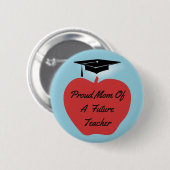 Red Apple Afstuderen Teacher Ronde Button 5,7 Cm (Voorkant /achterkant)