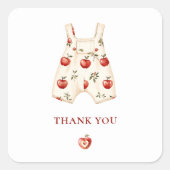 Red Apple Baby shower Bedankt Waterverf Design Vierkante Sticker (Voorkant)