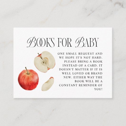 Red Apple Baby shower Book aanvraag Informatiekaartje (Voorkant)