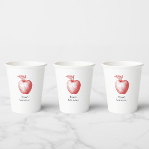 Red Apple Baby shower Cups Papieren Bekers