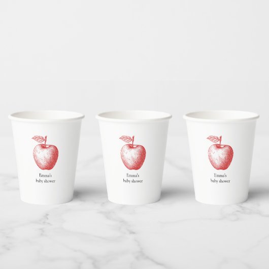 Red Apple Baby shower Cups Papieren Bekers (Multi)