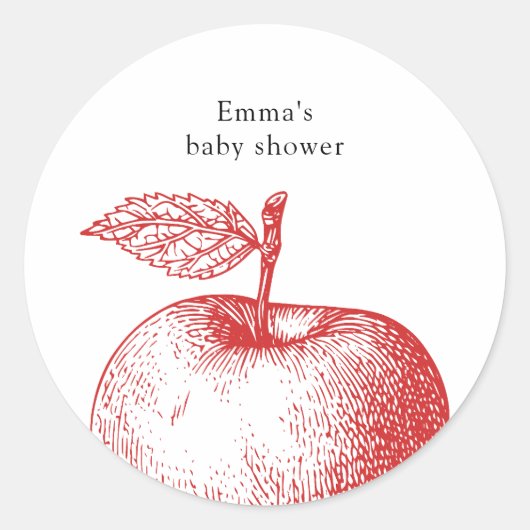 Red Apple Baby shower Sticker (Voorkant)