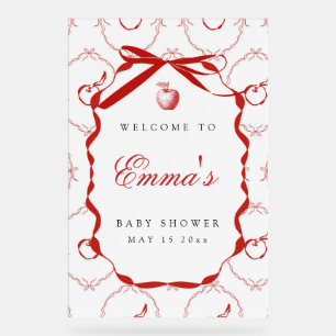 Red Apple Baby shower Welkom Acryl Teken Bord