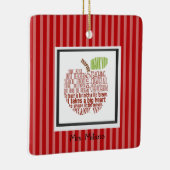 Red Apple Best Teacher Kerstversier Ornament (Rechts)