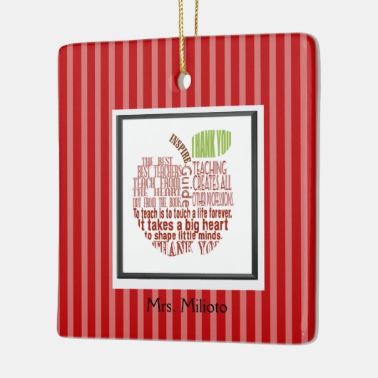 Red Apple Best Teacher Kerstversier Ornament (Links)