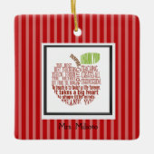 Red Apple Best Teacher Kerstversier Ornament (Voorkant)