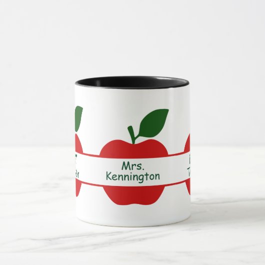 Red Apple Best Teacher Personalized Mok (Midden)