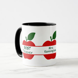 Red Apple Best Teacher Personalized Mok