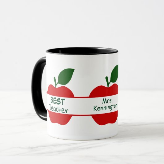 Red Apple Best Teacher Personalized Mok (Voorkant links)