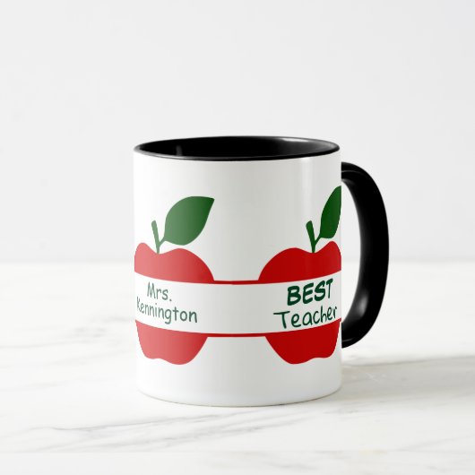 Red Apple Best Teacher Personalized Mok (Voorkant rechts)