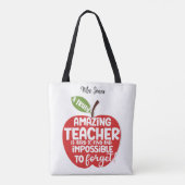 Red apple Big heart to shape little minds teacher Tote Bag (Achterkant)
