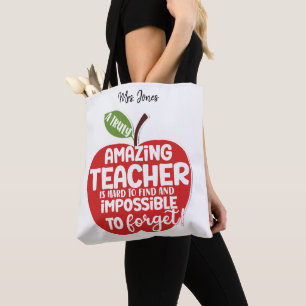 Red apple Big heart to shape little minds teacher Tote Bag